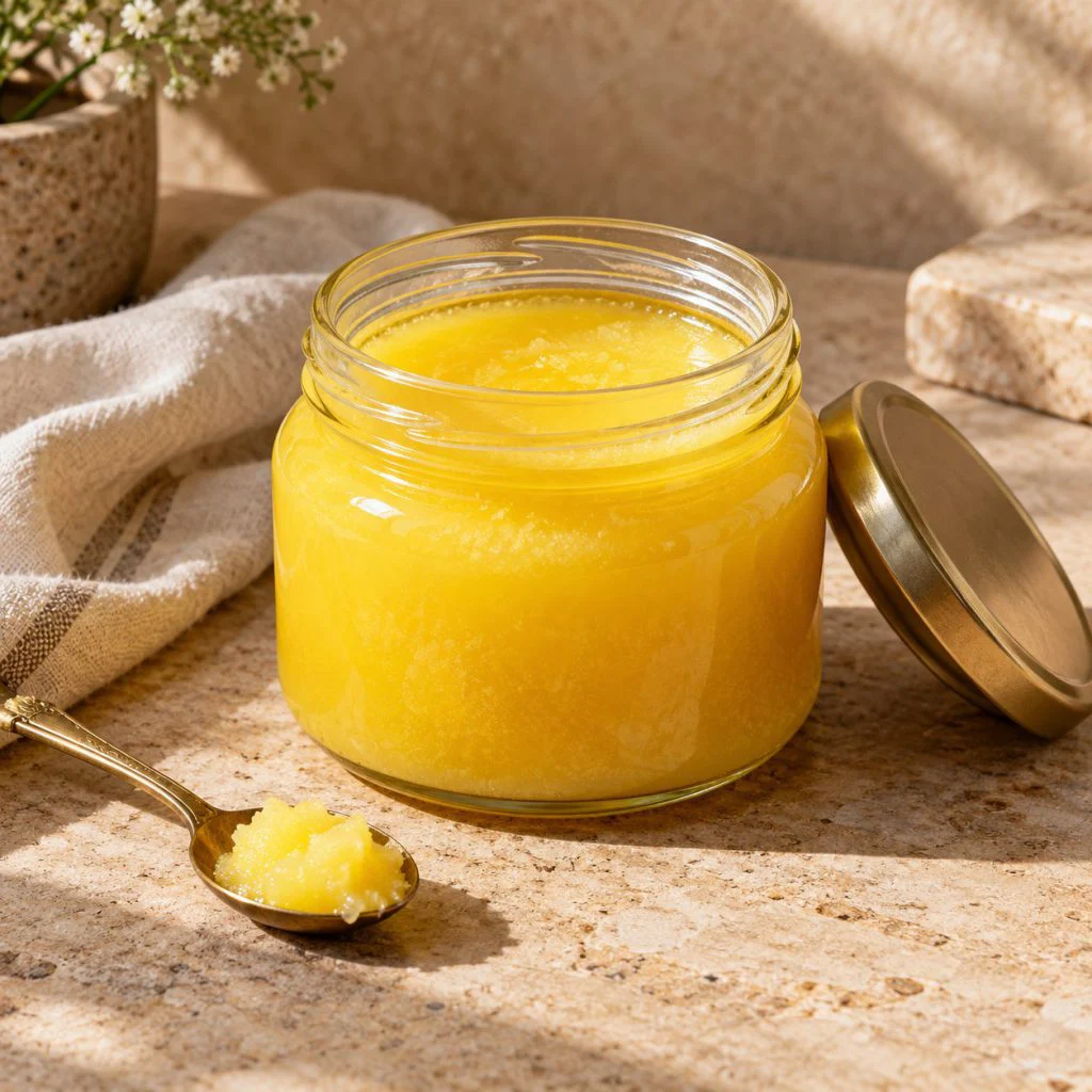 Ghee — illustrative desi product photography