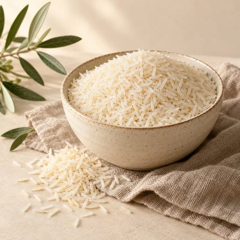 Rice in a ceramic bowl — illustrative photograph